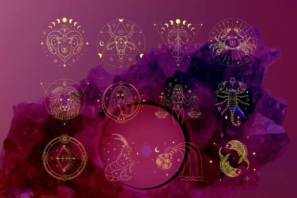 Download Golden Zodiac Signs. Horoscope Logos. - Logo Collection