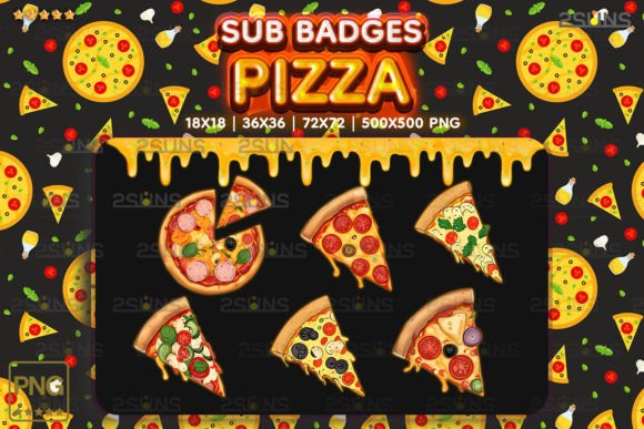 Download 6 Twitch Pizza Slice Sub Badges - Pizza Collection